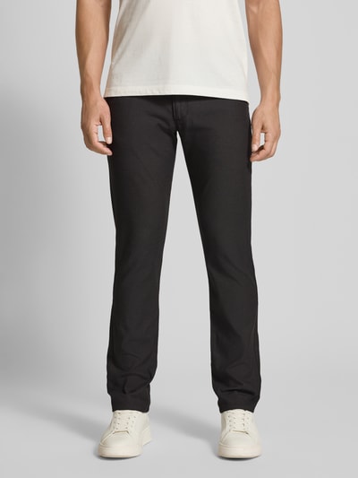 bugatti Regular fit broek met labeldetail, model 'CORDOBA' Middenbruin - 4