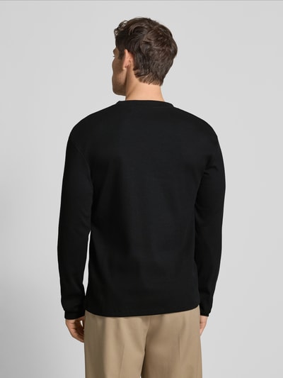 Tom Tailor Denim Regular fit shirt met lange mouwen van geribde katoenmix Zwart - 5