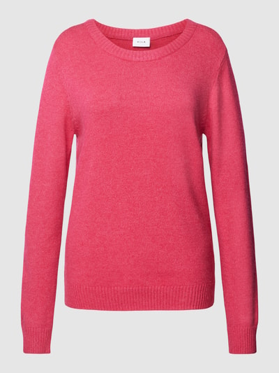 VILA Strickpullover mit Rundhalsausschnitt Modell 'Viril' Rot Melange 2