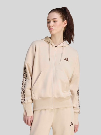 adidas Sportswear Relaxed Fit Sweatjacke aus Baumwoll-Mix mit Logo-Stitching Sand 3