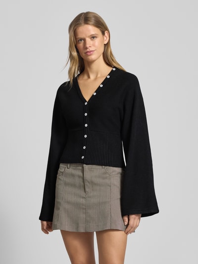 Gina Tricot Kurtka z dzianiny z listwą guzikową Czarny 4