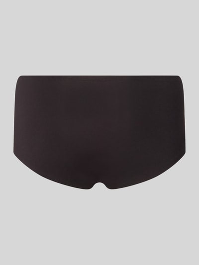 Produktfoto, Slim Fit Slip in Hipster-Optik von Mey, czarne figi z mieszanki modalu, krój slim fit, efekt hipster, nadruk z logo