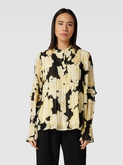 FABIENNE CHAPOT Blouse met all-over motief, model 'Ferdi' Zwart - 4