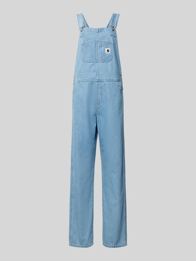 Carhartt Work In Progress Regular Fit Latzhose mit Label-Patch Modell 'BIB' Jeansblau 2