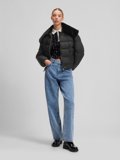 HUGO Blue Regular Fit Steppjacke mit abnehmbarem Kunstfell-Kragen Modell 'Fleuv-1_B' Black 1