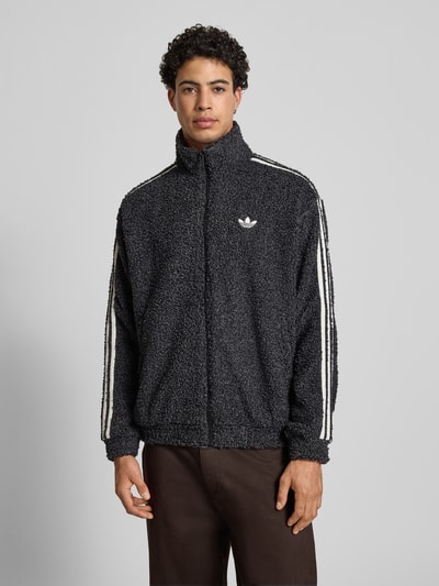 adidas Originals Regular Fit Sweatjacke in Bouclé-Optik Black 4
