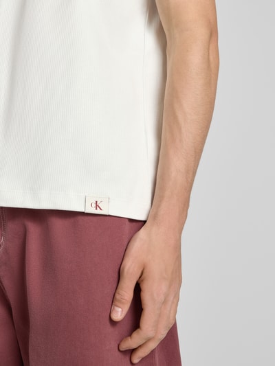 Calvin Klein Jeans Poloshirt met V-hals Wit - 3