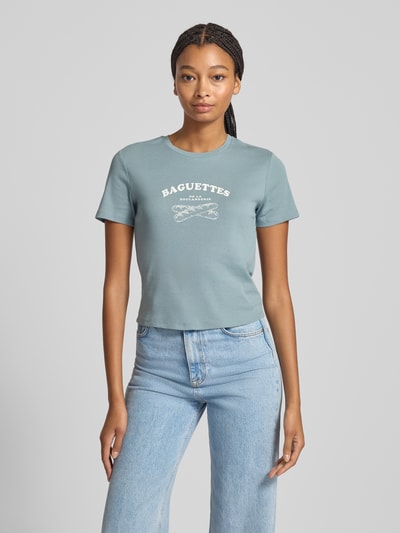 Only Regular Fit T-Shirt aus reiner Baumwolle Modell 'BINA LIFE' Schilf 4