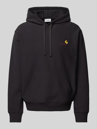 Carhartt Work In Progress Hoodie mit Label-Stitching Modell 'AMERICAN SCRIPT' Black 2