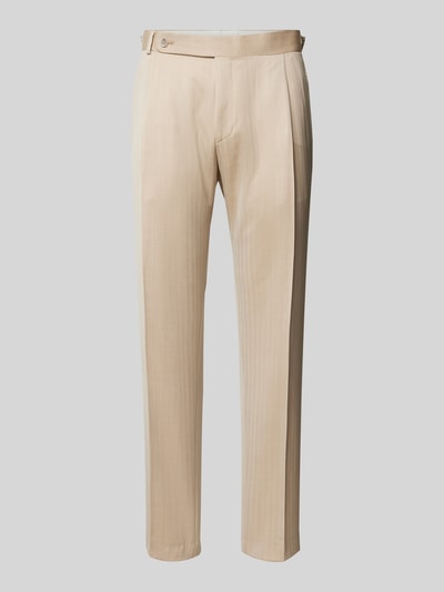 Carl Gross Slim Fit Anzughose mit Bügelfalten modell 'Tarson' Beige 1