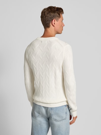 Christian Berg Men Gebreide pullover met kasjmier Offwhite - 5