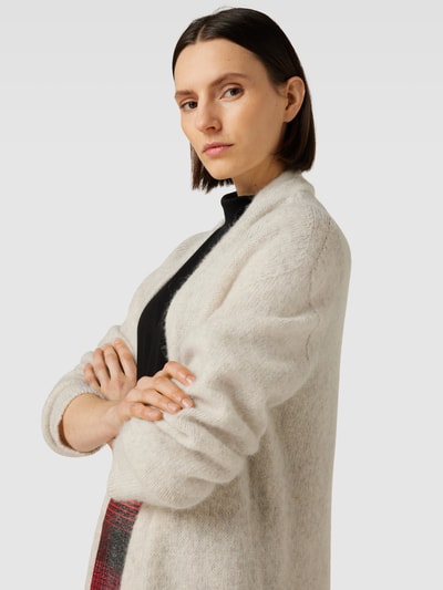 Drykorn Longcardigan mit Woll-Anteil im unifarbenen Design Modell 'FABA' Stein Melange 3