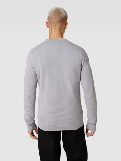 JACK & JONES Strickpullover im fein strukturierten Design Modell 'WILLIAM' Hellgrau 5