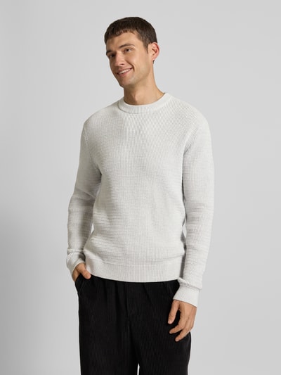 SELECTED HOMME Gebreide pullover met ribboorden Lichtgrijs gemêleerd - 4