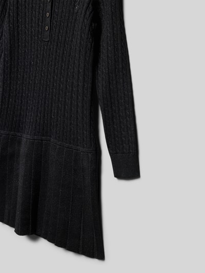 Polo Ralph Lauren Teens Gebreide jurk met kabelpatroon en platte kraag Zwart - 2