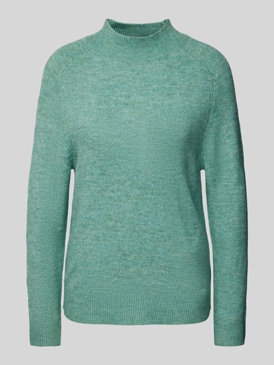 Tom Tailor Denim Comfort Fit Strickpullover mit Sattelschulter-Ärmel und Mock-Neck Grass 2