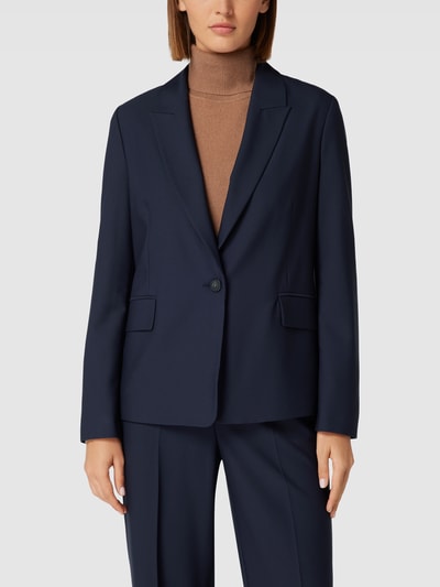 s.Oliver BLACK LABEL Blazer van pure viscose met reverskraag Donkerblauw - 4