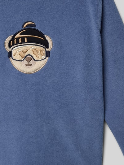 Steiff Sweatshirt met ronde hals en motiefstitching Rookblauw - 2