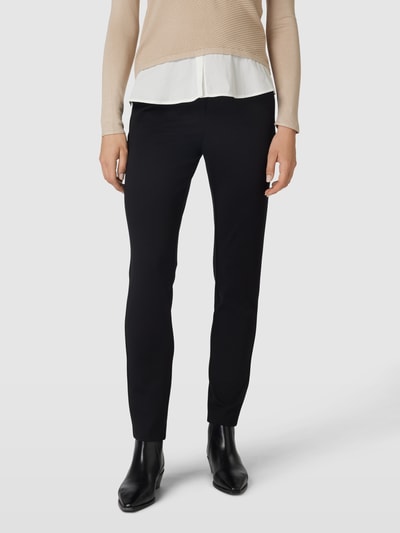 MAC Broek met rasterruit, model 'CLARIS' Zwart - 4