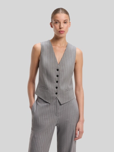 HUGO Slim Fit Weste aus Viskose-Mix Mittelgrau 4
