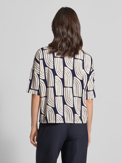 Christian Berg Woman T-shirt van viscose-elastaanmix in allover-look Donkerblauw - 5