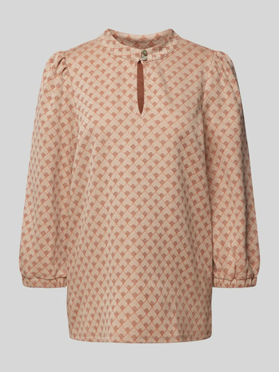 Be Pure Dutch Blouseshirt van viscosemix met all-over motief Beige - 2