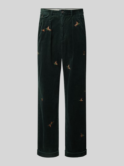 Polo Ralph Lauren Relaxed fit corduroy broek met motiefstitching, model 'WHITMAN' Olijfgroen - 2