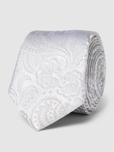 Prince Bowtie Seidenkrawatte mit Paisley-Muster Silber 1