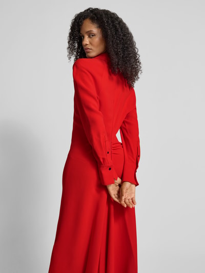 Victoria Beckham Midikleid mit Resortkragen Rot 3