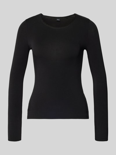 BOSS Slim Fit langärmliges Unterhemd mit Woll-Anteil Modell 'B.PURE' Black 1