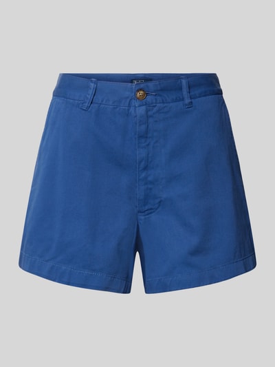 Produktfoto, Loose Fit Bermudas aus reiner Baumwolle von Polo Ralph Lauren in Unifarbe Blau, Twill-Struktur, Gürtelschlaufen, Eingrifftaschen.