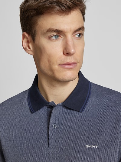 Gant Koszulka polo o kroju regular fit z wyhaftowanym logo model ‘OXFORD’ Ciemnoniebieski 3