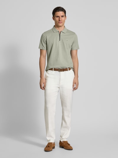 Lerros Regular fit poloshirt met logodetail Lindegroen - 1