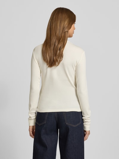 Jake*s Casual Slim Fit Longsleeve mit Strukturmuster Offwhite 5