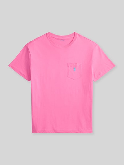Productfoto, Regular Fit T-Shirt aus reiner Baumwolle van Polo Ralph Lauren in effen roze, logo-stitching, ronde hals, korte mouw, jersey katoen