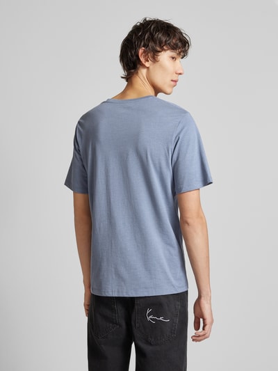 Jack & Jones T-Shirt mit geripptem Rundhalsausschnitt Rauchblau Melange 5