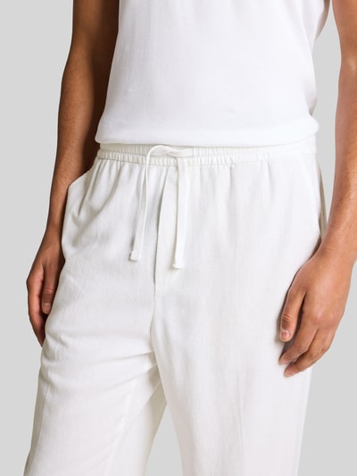 Tom Tailor Denim Regular Fit Hose aus Viskose-Leinen-Mix Weiss 3