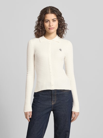 LeGer Cardigan met logostitching model 'Manolja' Offwhite - 4
