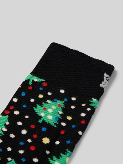 Happy Socks Regular Fit Socken mit Logo-Stitching Modell 'Christmas Night' Black 2