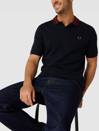 Fred Perry Poloshirt mit Logo-Stitching Dunkelblau 3