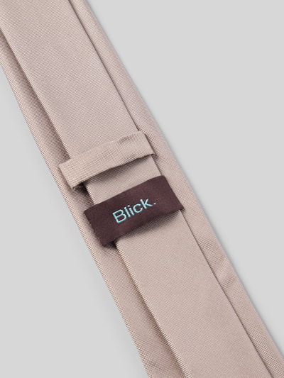 Produktfoto, Krawatte aus reiner Seide von Blick in Beige mit feinem Strukturmuster und Label-Detail, klassische Passform, Detailaufnahme