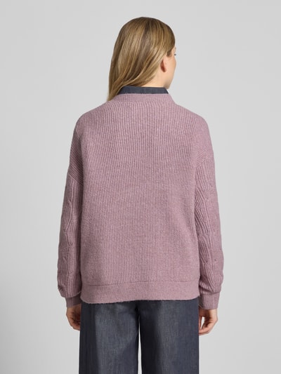 Vila Strickpullover mit Strukturmuster Modell 'LASSIA' Mauve 5