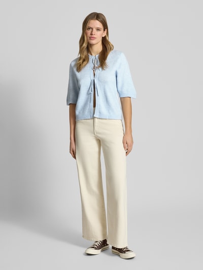 ONLY Kardigan o kroju regular fit z wiązaniami model „SIMONI” Jasnoniebieski 1