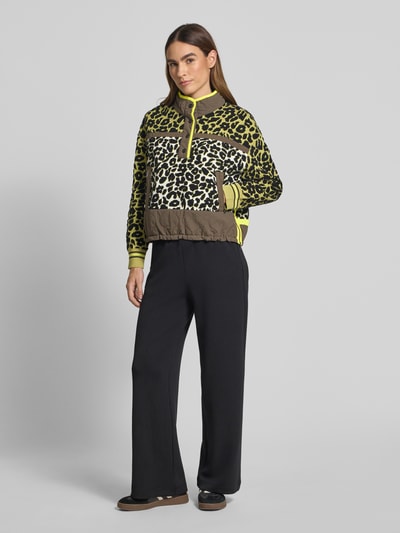 Marc Cain Strickpullover mit Stehkragen Khaki 1