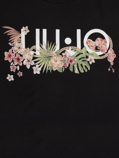 Liu Jo White T-Shirt mit floralem Print  Black 2