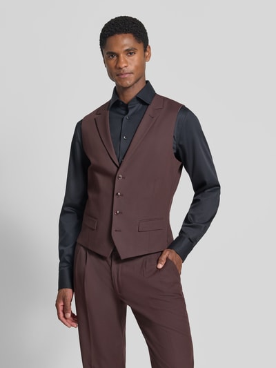 MCNEAL Slim Fit Weste mit Viskose-Anteil Dunkelrot 4