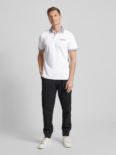 Tom Tailor Regular Fit Poloshirt mit Label-Print Weiss 1