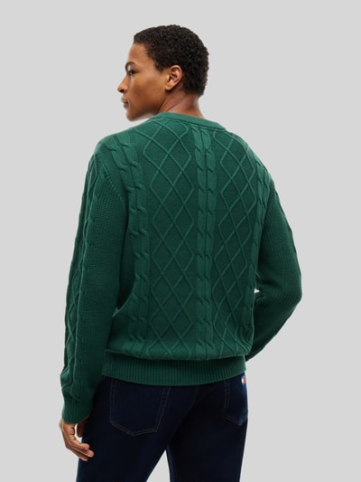 Tommy Jeans Regular Fit Pullover aus reiner Baumwolle mit Logo-Stitching Dunkelgruen 5