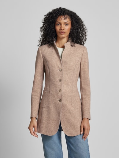 WHITE LABEL Leinenblazer mit Ziernähten Sand 4