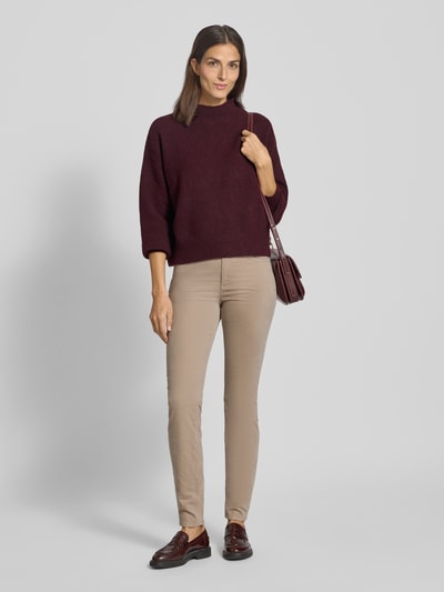 Marc O'Polo Spodnie materiałowe o kroju slim fit z mieszanki bawełny model ‘ALKEA’ Kamienny 1